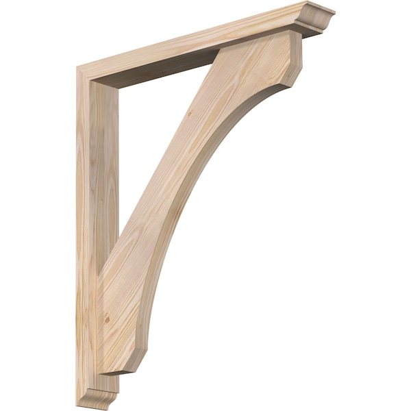 Ekena Millwork Legacy Traditional Smooth Bracket w/ Offset Brace, Douglas Fir, 3 1/2"W x 24"D x 28"H BKT0402X24X28LEC01SDF - main
